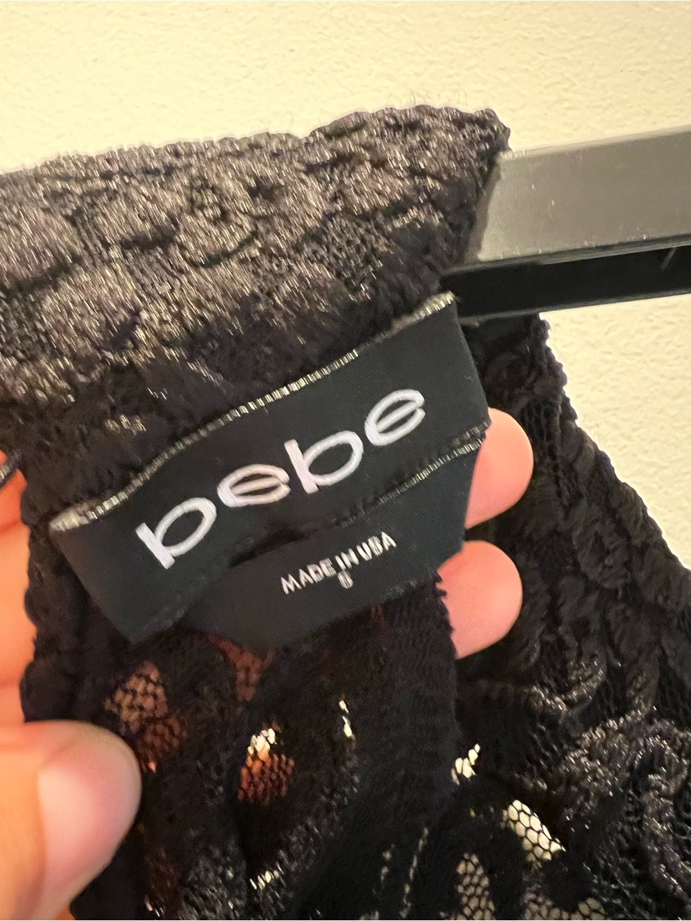 Bebe black turtleneck lace bodysuit stretchy S - Picture 6 of 12